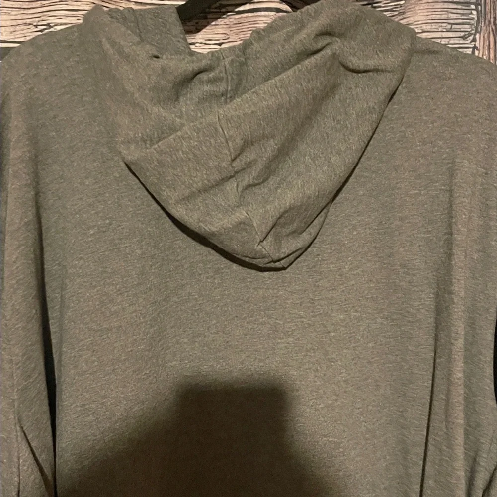 Adidas Charcoal Hoodie with Vibrant Red Logo - Picture 4 of 4